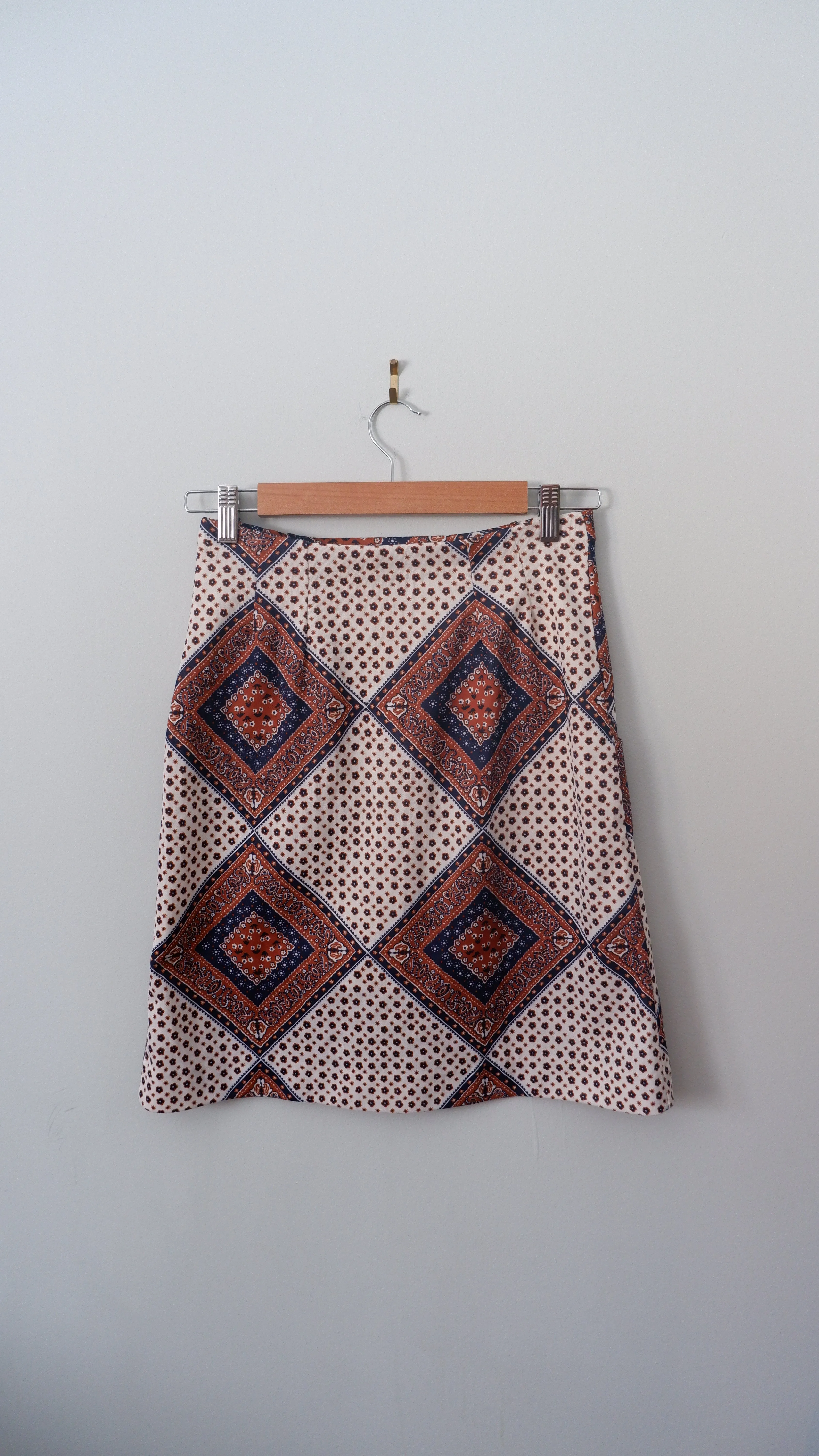 70s Paisley Pencil Skirt - S