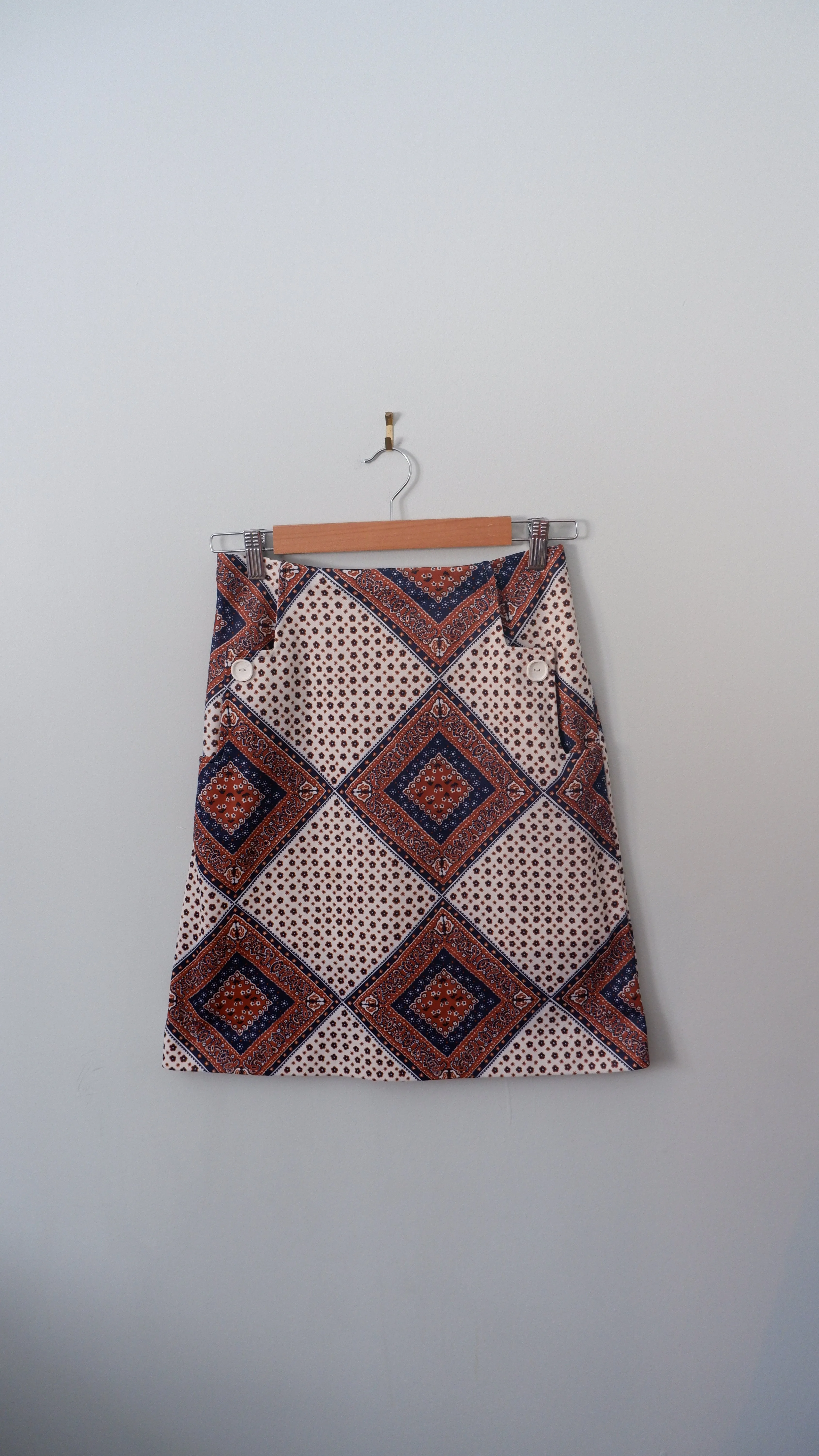 70s Paisley Pencil Skirt - S