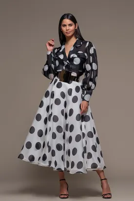 A-line Midi Dress with Polka Dots
