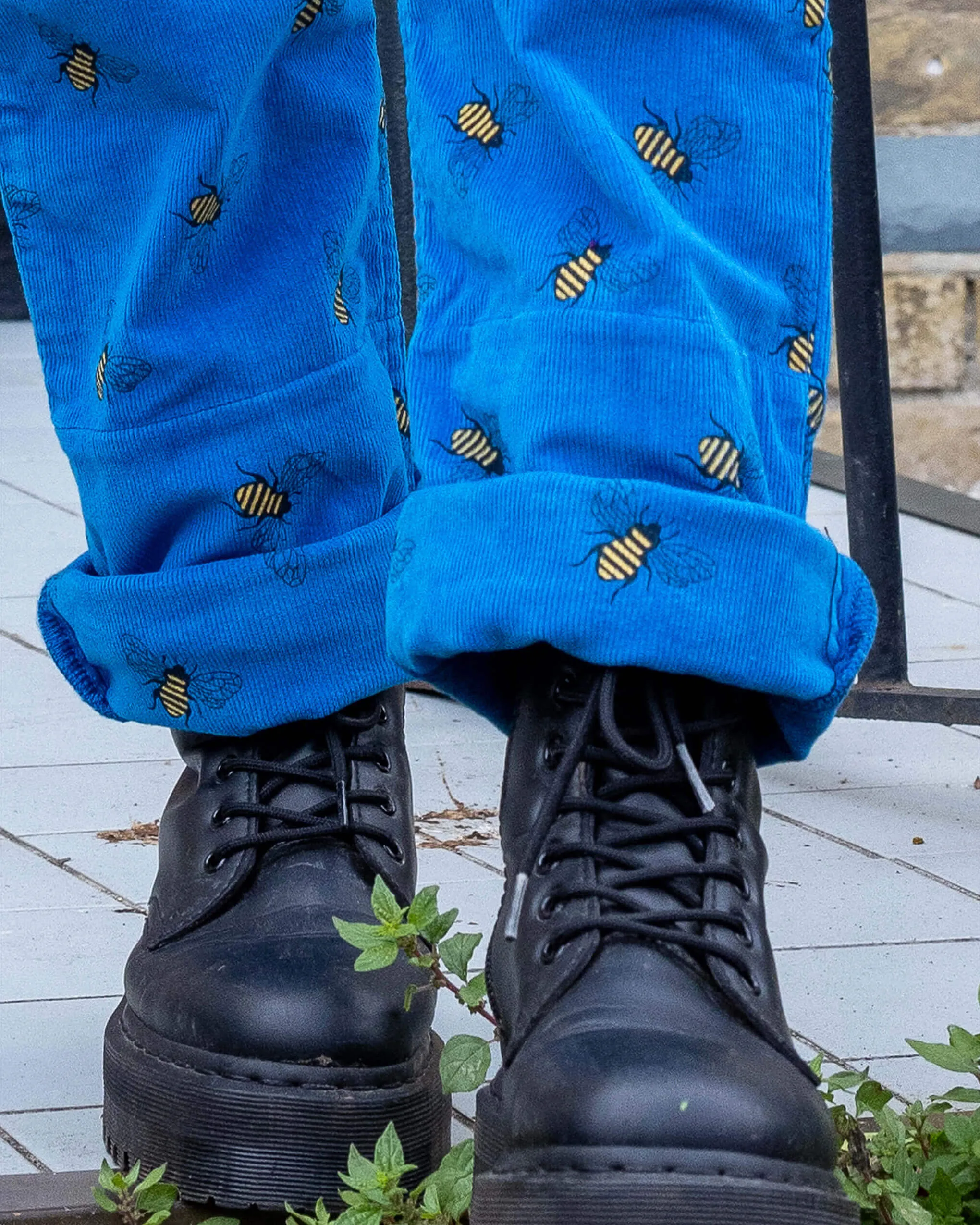 Blue Corduroy Dunga Bee Dungarees