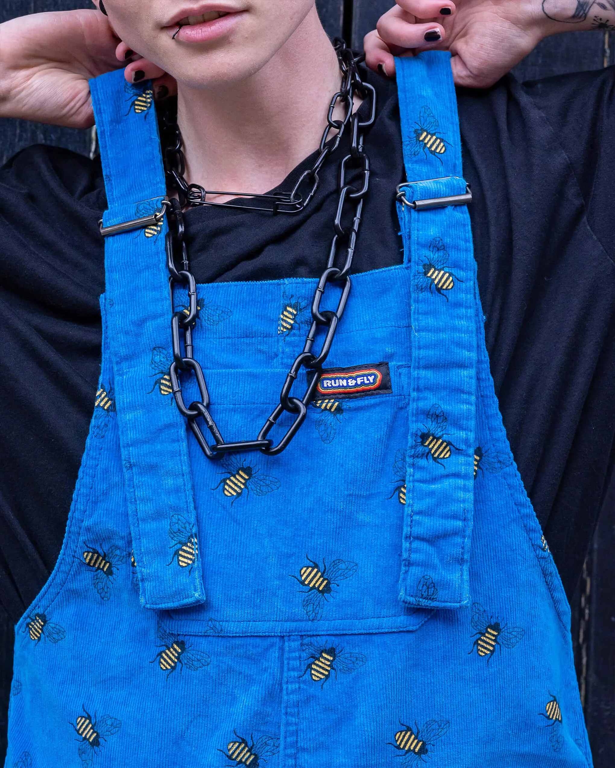 Blue Corduroy Dunga Bee Dungarees