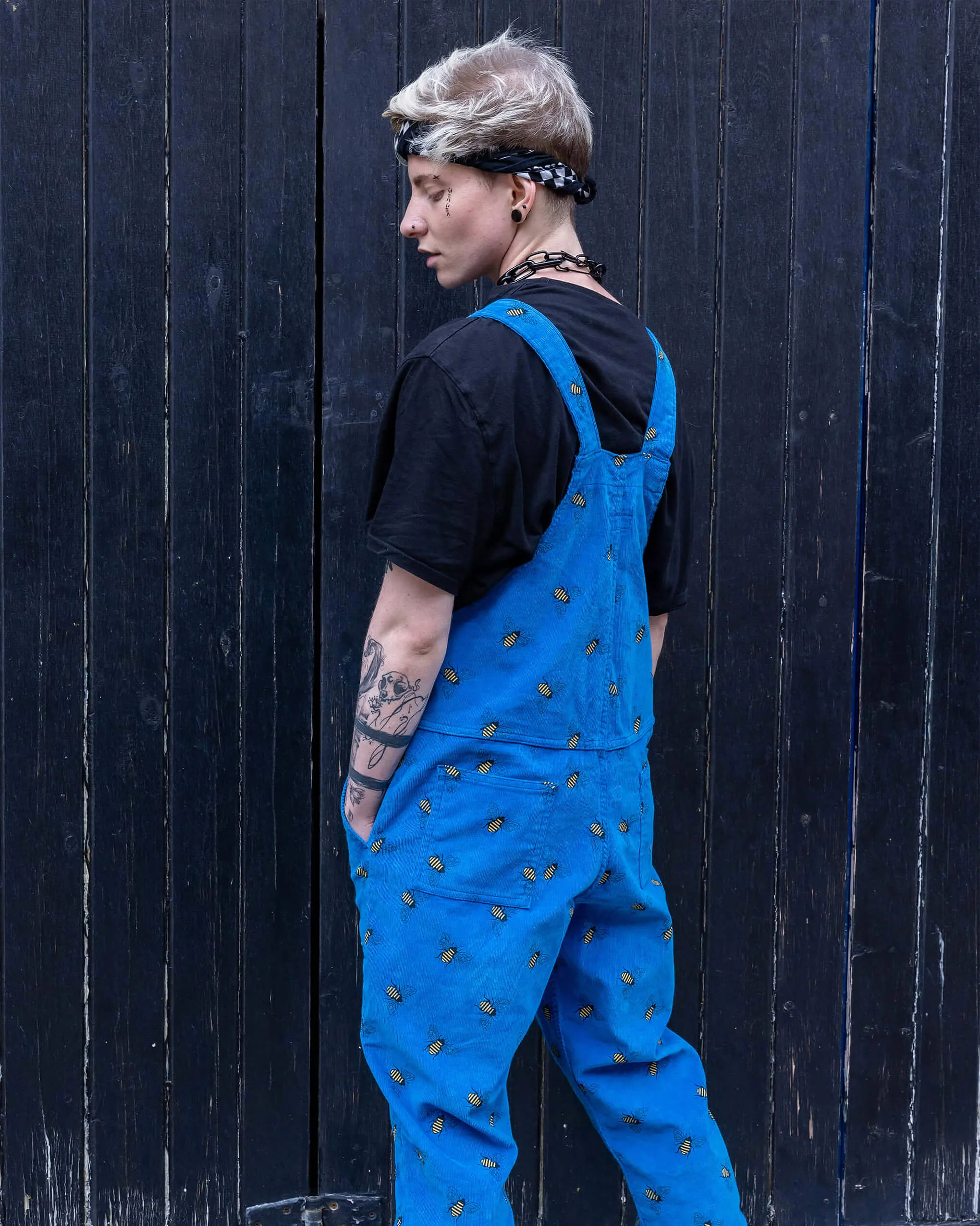 Blue Corduroy Dunga Bee Dungarees