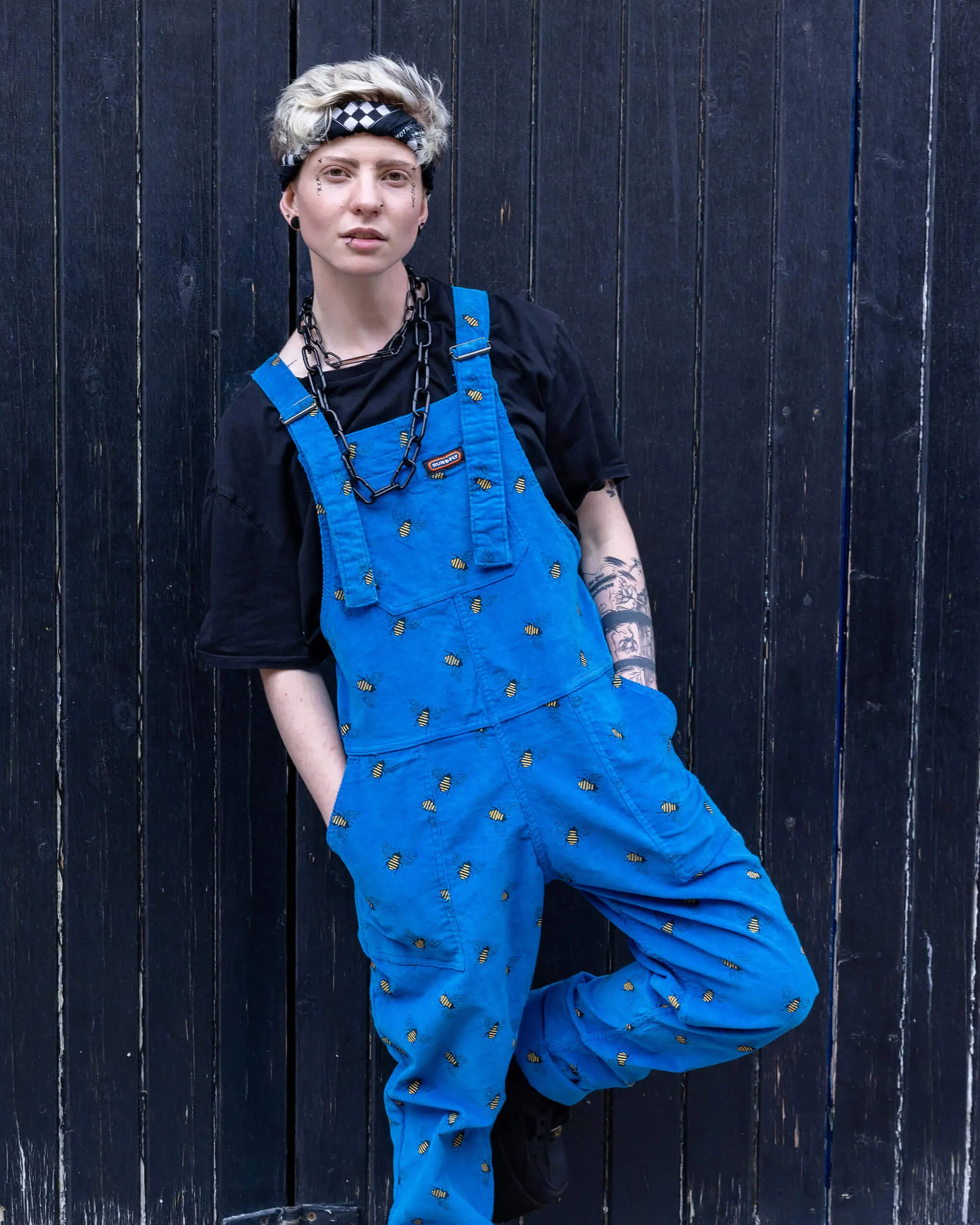 Blue Corduroy Dunga Bee Dungarees