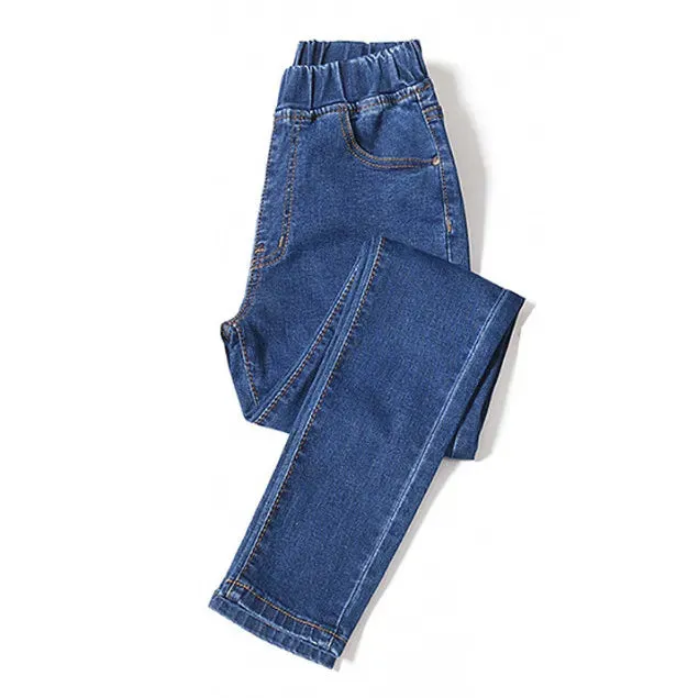 Bonnyshow 6XL 5XL 4XL Women's Skinny Jeans Elastic High Waist Cotton Polyester High Stretch Slim Pencil Pants Mom Denim Trousers