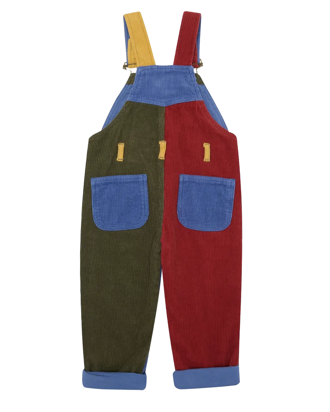 Boys Chunky Muted Dungarees in Fawn