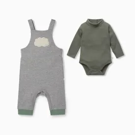 Cloud Dungarees & Roll Neck Bodysuit Outfit