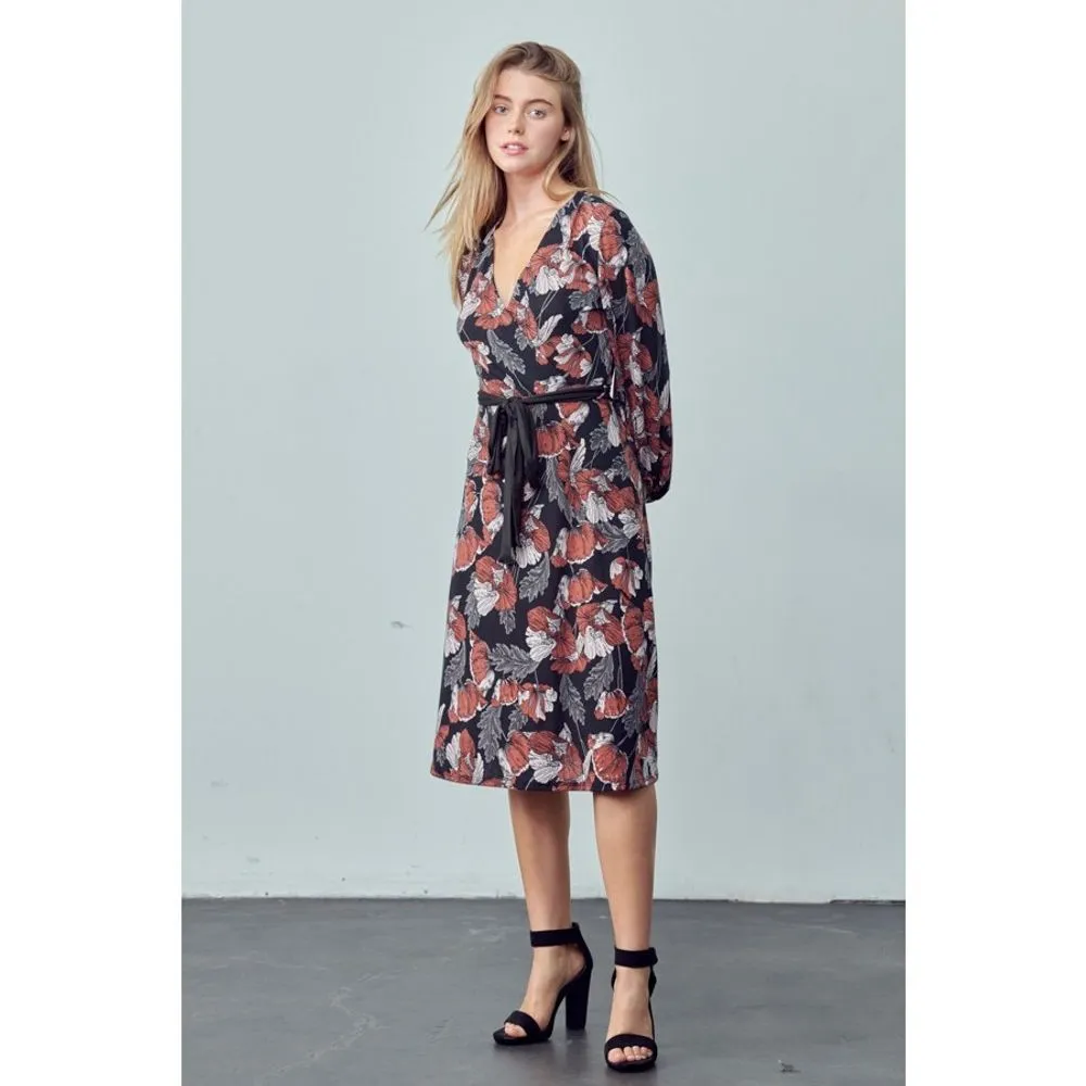 Coraline - Tropical Floral Print Wrap Dress