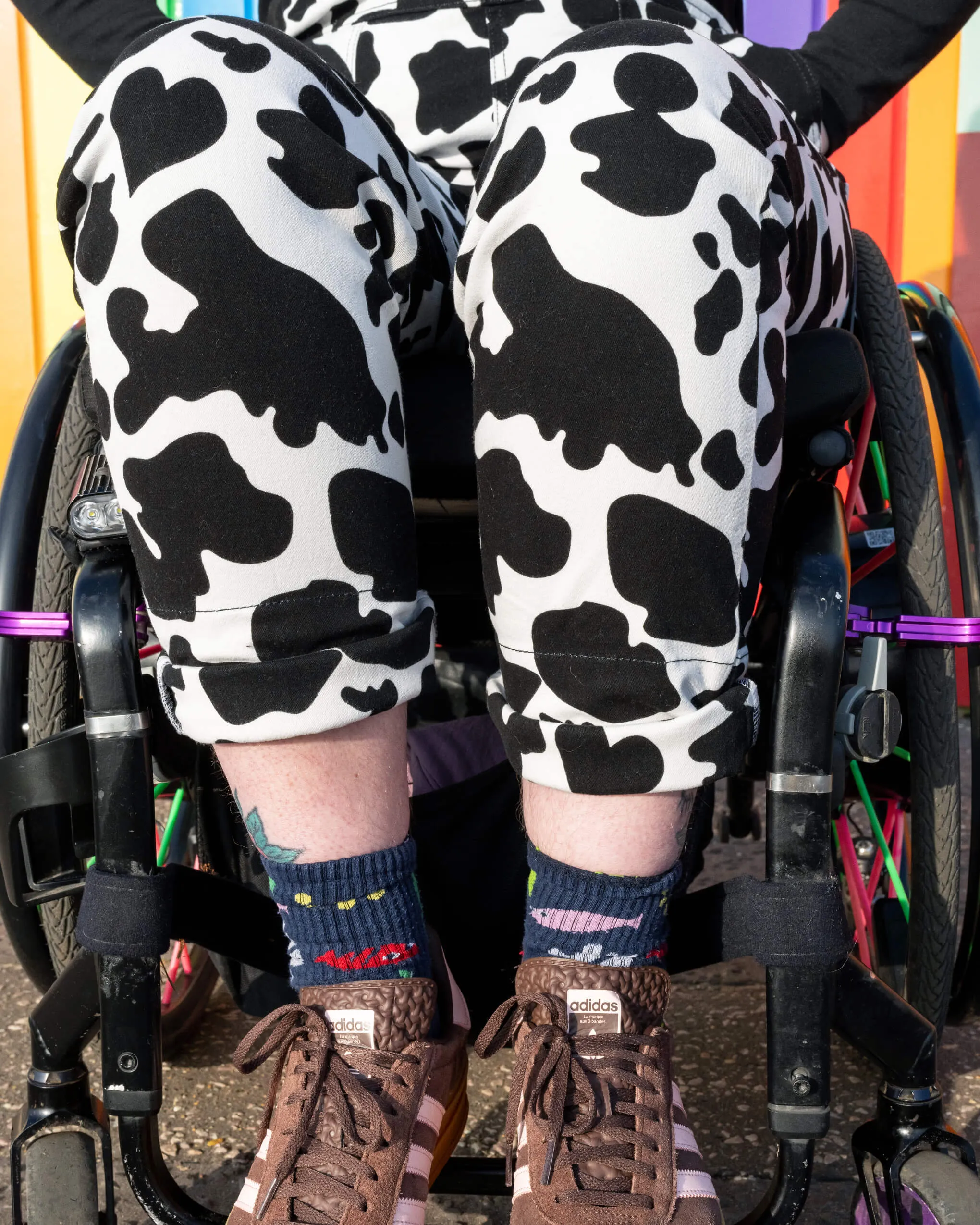 Cow Print Stretch Twill Dungarees
