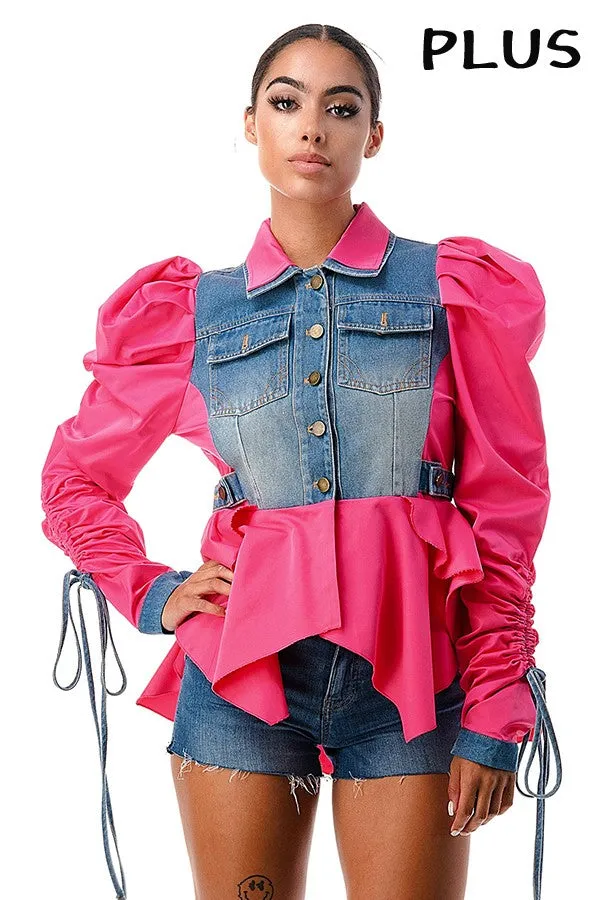 Denim contrast jacket