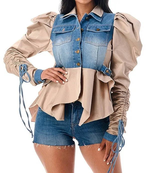 Denim contrast jacket