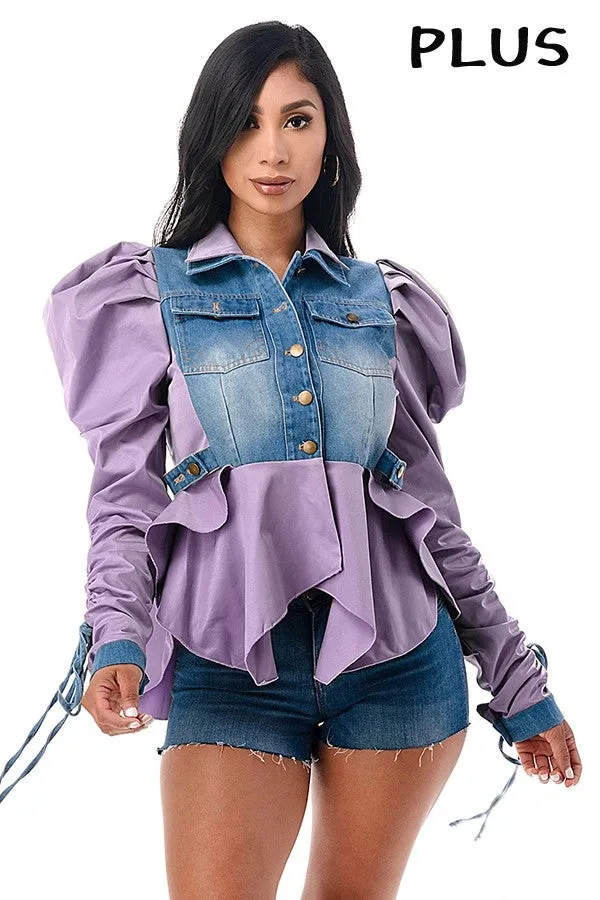 Denim contrast jacket