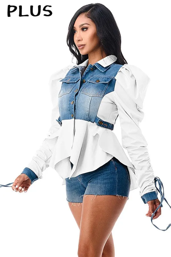 Denim contrast jacket