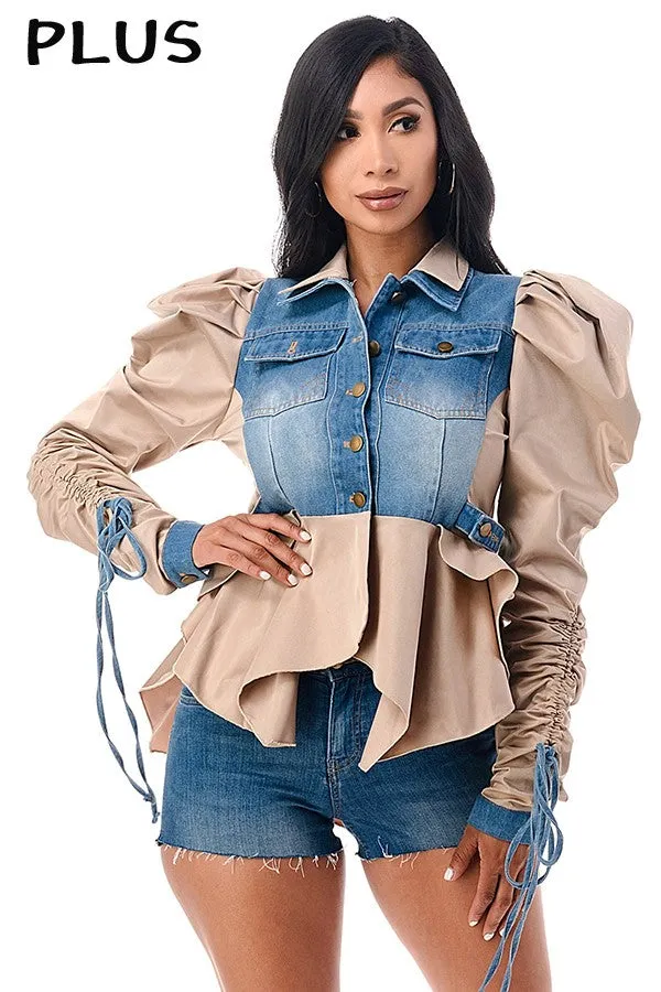 Denim contrast jacket