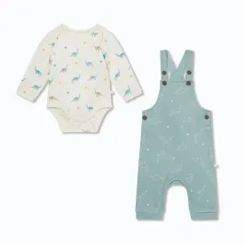 Dino Dungarees & Bodysuit Outfit