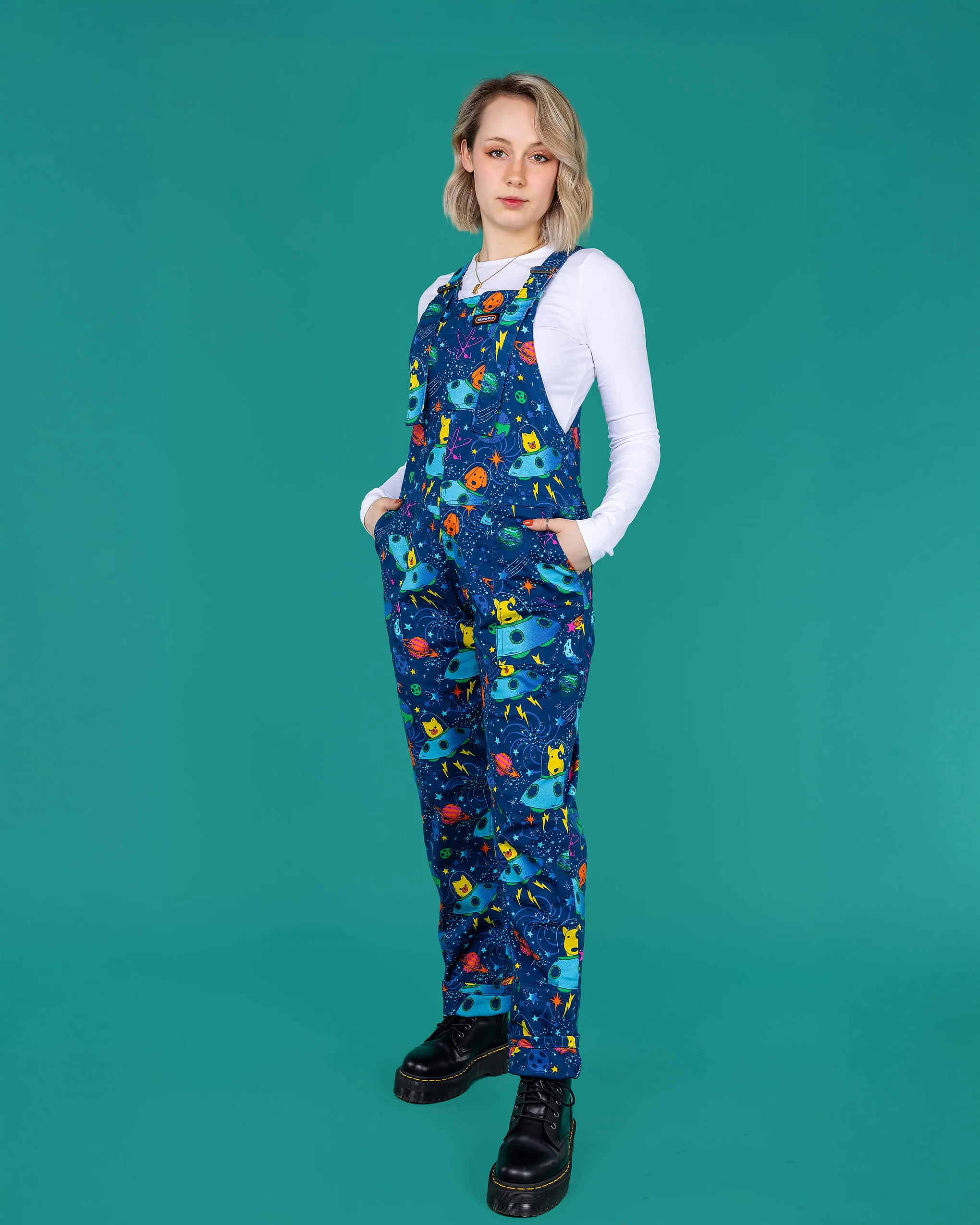 Dogs in Space Stretch Twill Dungarees