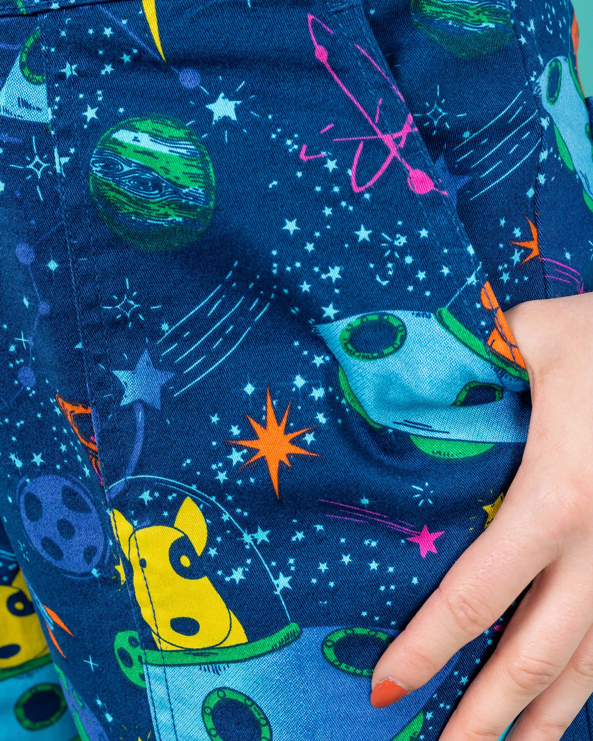 Dogs in Space Stretch Twill Dungarees