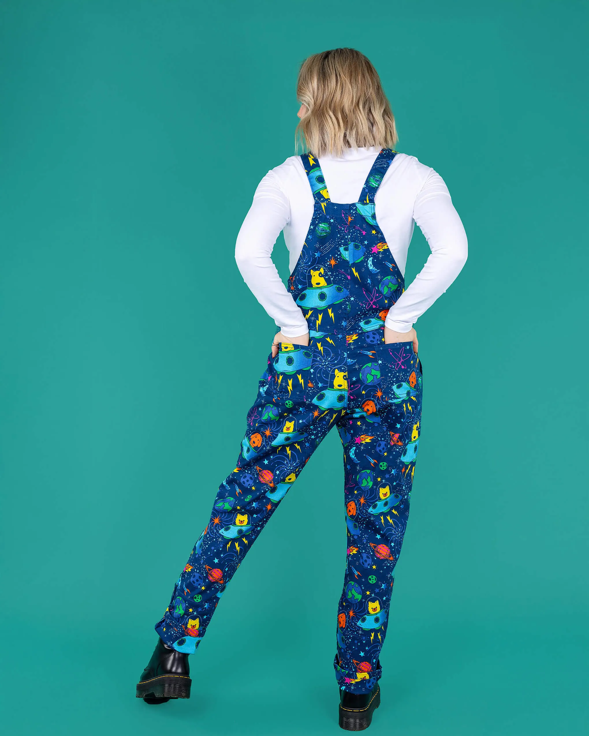 Dogs in Space Stretch Twill Dungarees