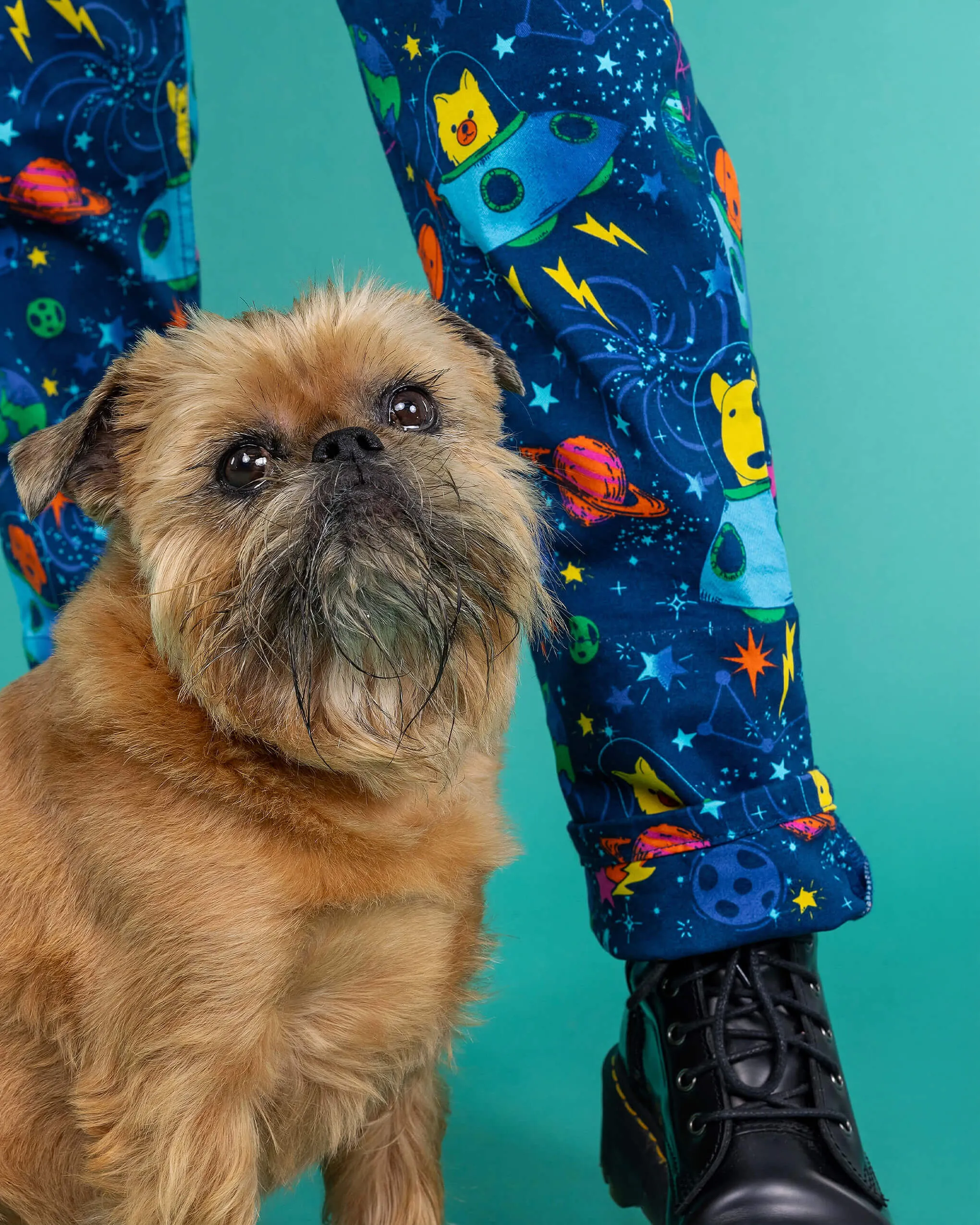 Dogs in Space Stretch Twill Dungarees