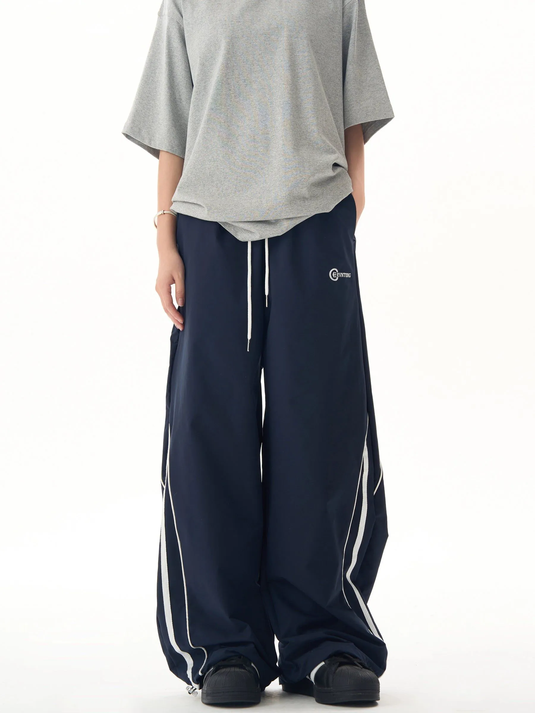 Drawcord Side Striped Track Pants