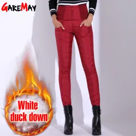 Duck Down Pants Winter High Waist