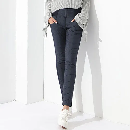 Duck Down Pants Winter High Waist