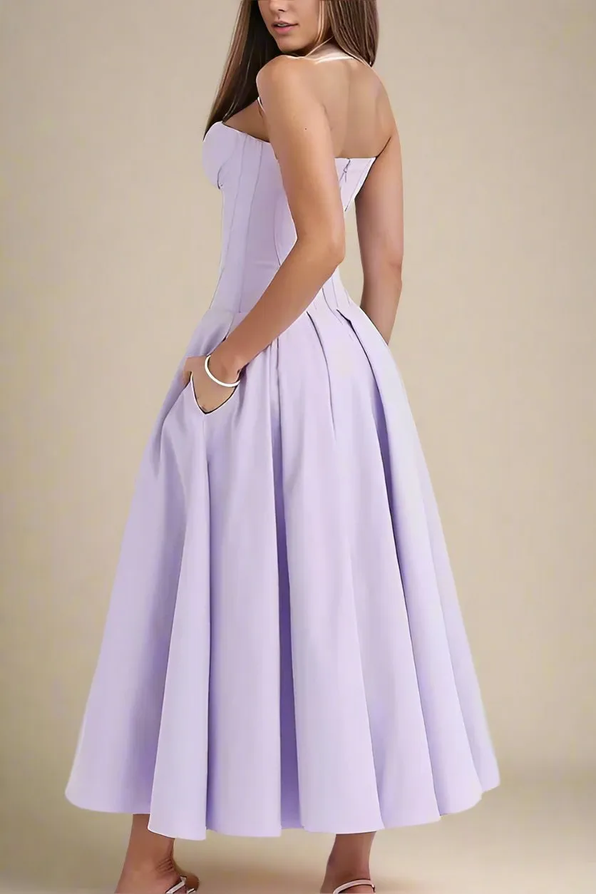 Gabbi Bodycon Midi Dress - Lavender Purple