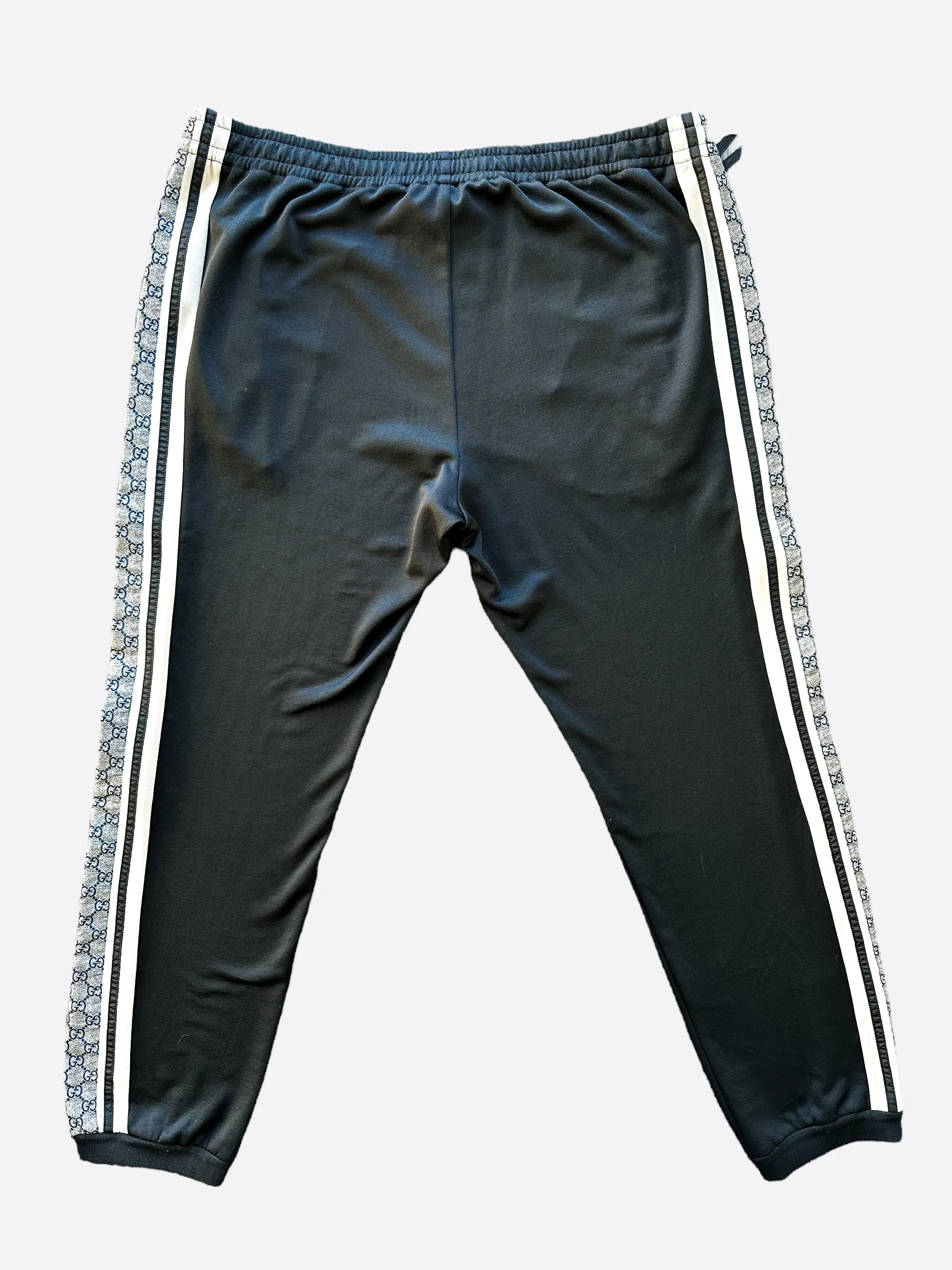 Gucci Black Monogram Striped Track Pants