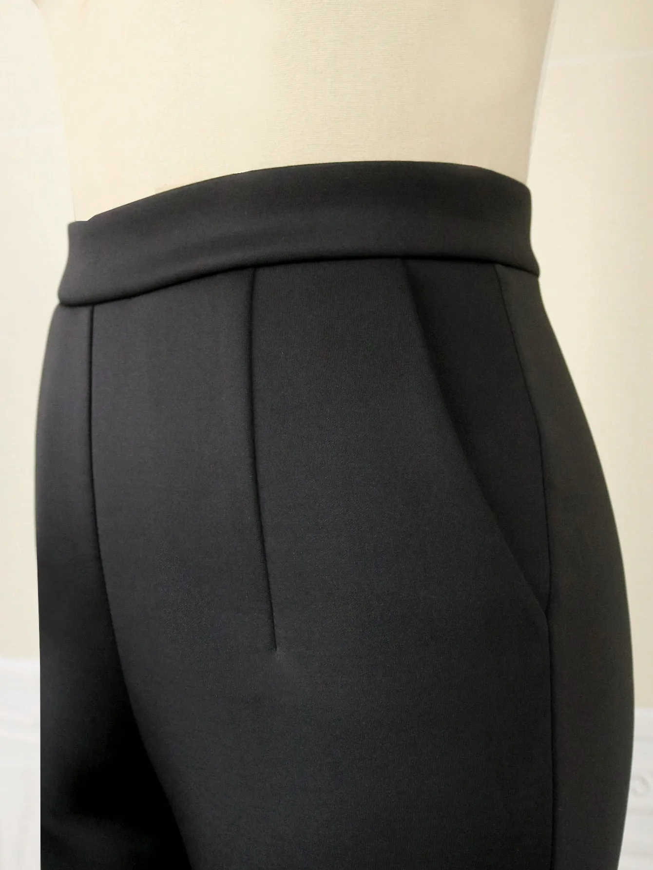 High Waist Cropped Casual Office Pants with Pockets