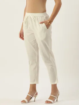 Ivory Pleated Ethnic Trousers