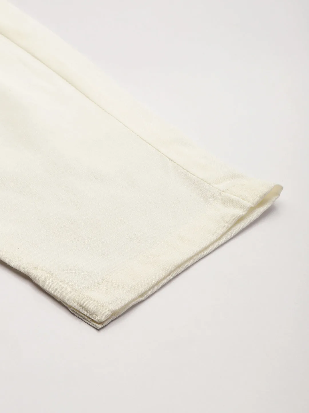Ivory Pleated Ethnic Trousers