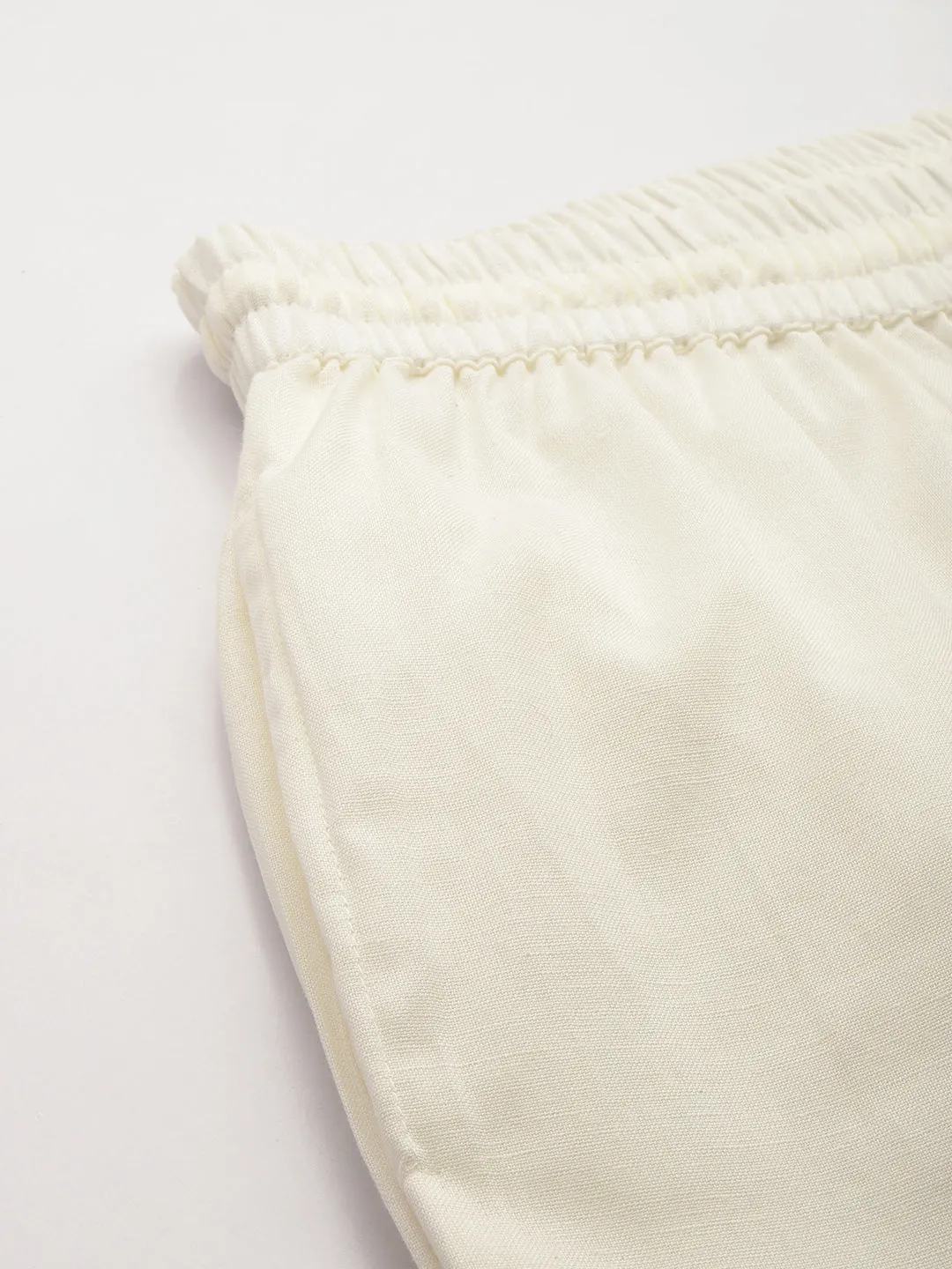 Ivory Pleated Ethnic Trousers