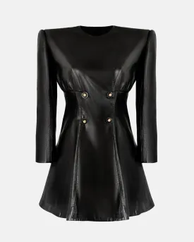 Mara shoulder-pad double-breasted blazer dress