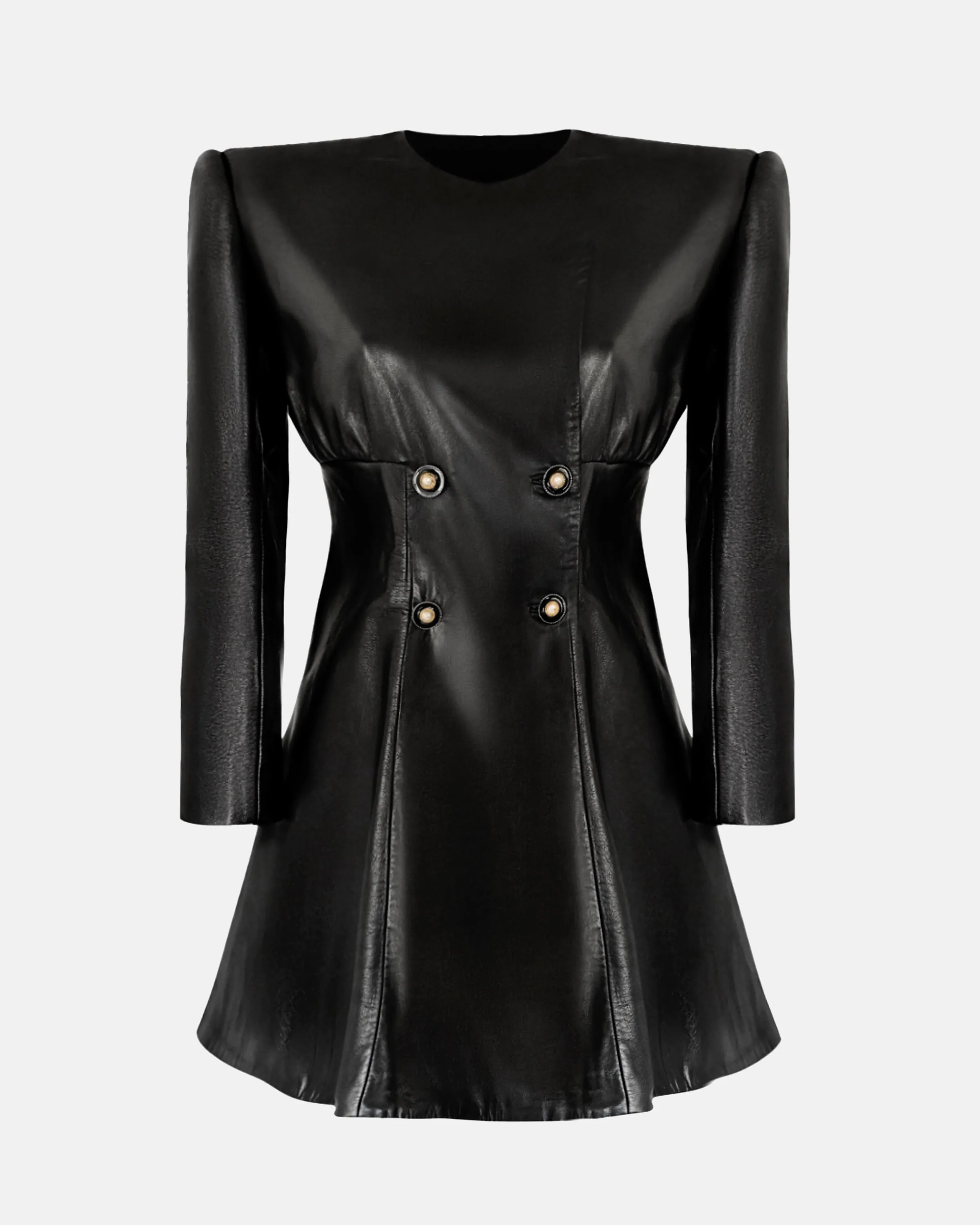 Mara shoulder-pad double-breasted blazer dress