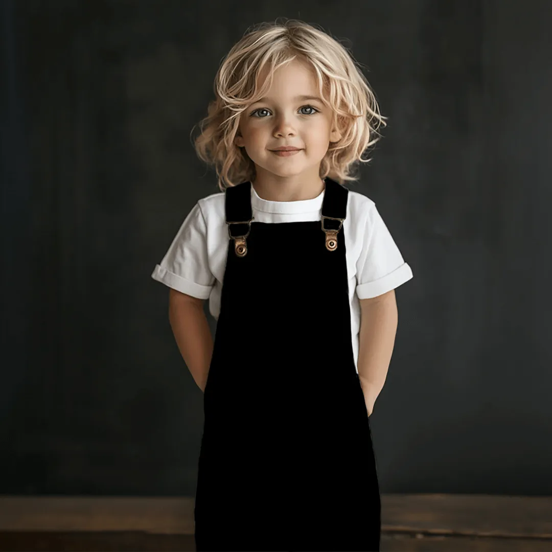 Needlecord Dungarees - Black