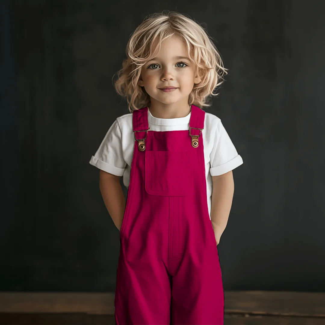 Needlecord Dungarees - Cerise