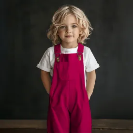 Needlecord Dungarees - Cerise