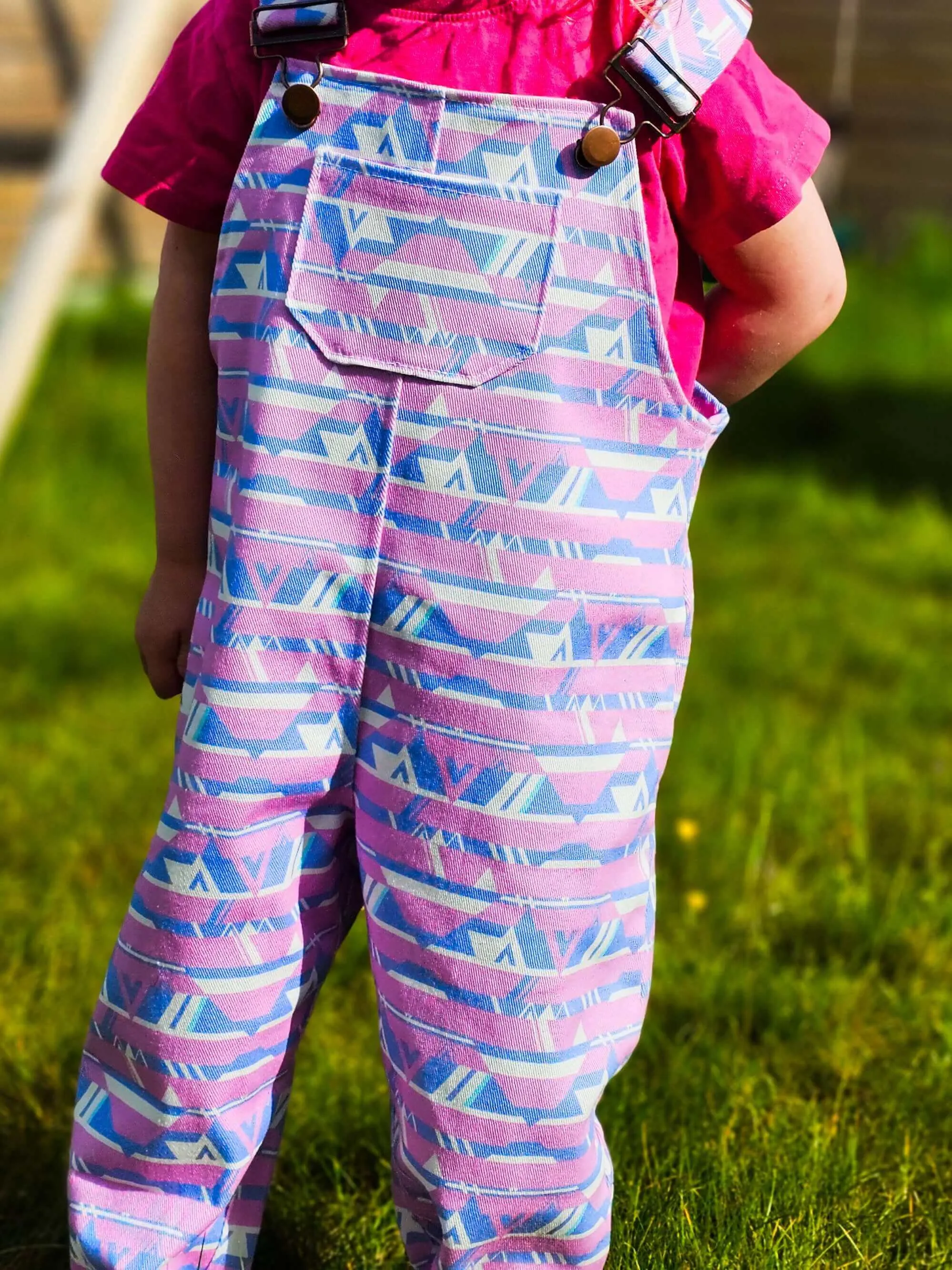 Needlecord Dungarees - Cerise
