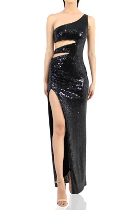 One Shoulder Dress With Sequins