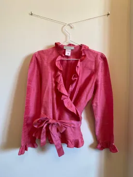 Paule Vasseur 100% silk ruffled blouse