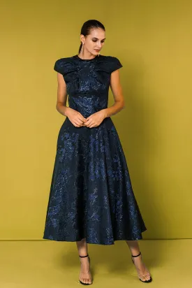 Printed A-line Midi Dress