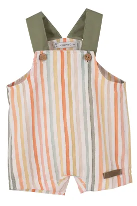 "Jayden" Orange Striped Dungarees