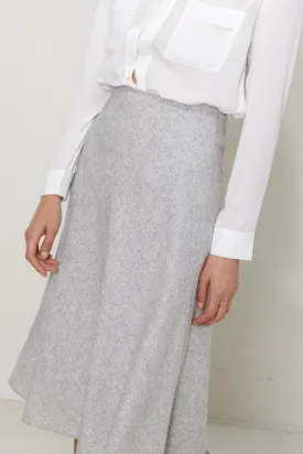 Ro & De High Waisted Wool Knit Midi Skirt