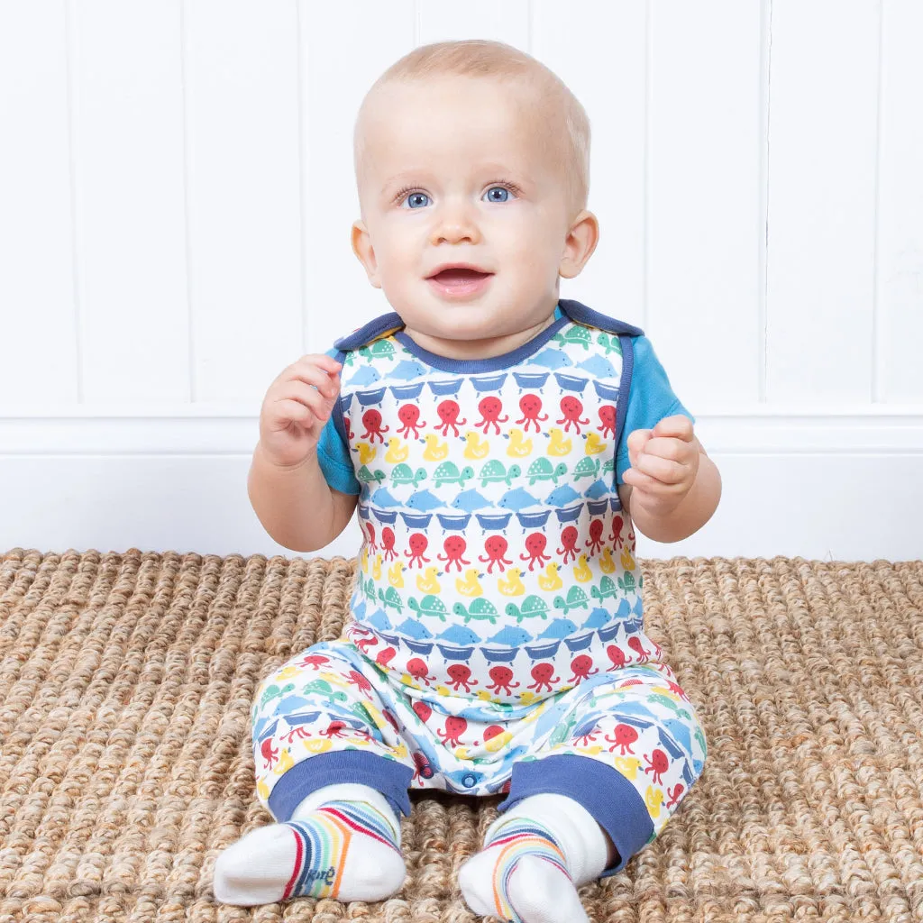 Splash stripe dungarees