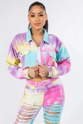 Unicorn Cropped Denim Jacket