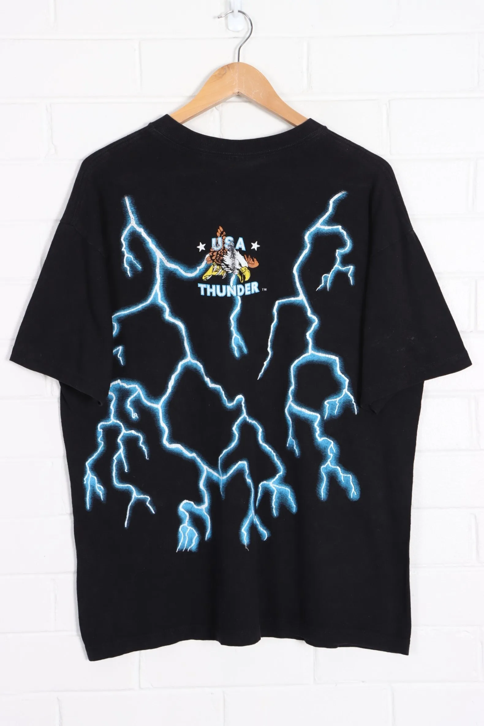 USA THUNDER "Leader of The Pack" Biker Wolf T-Shirt (L-XL)