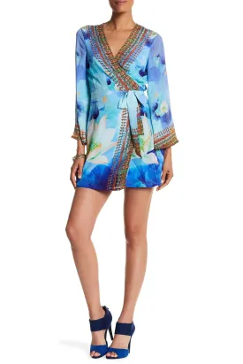V Neck Floral Short Dress