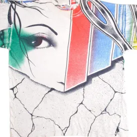 VINTAGE ALL OVER PRINT GRAPHIC TEE SHIRT ARTIST 1990s SIZE XL