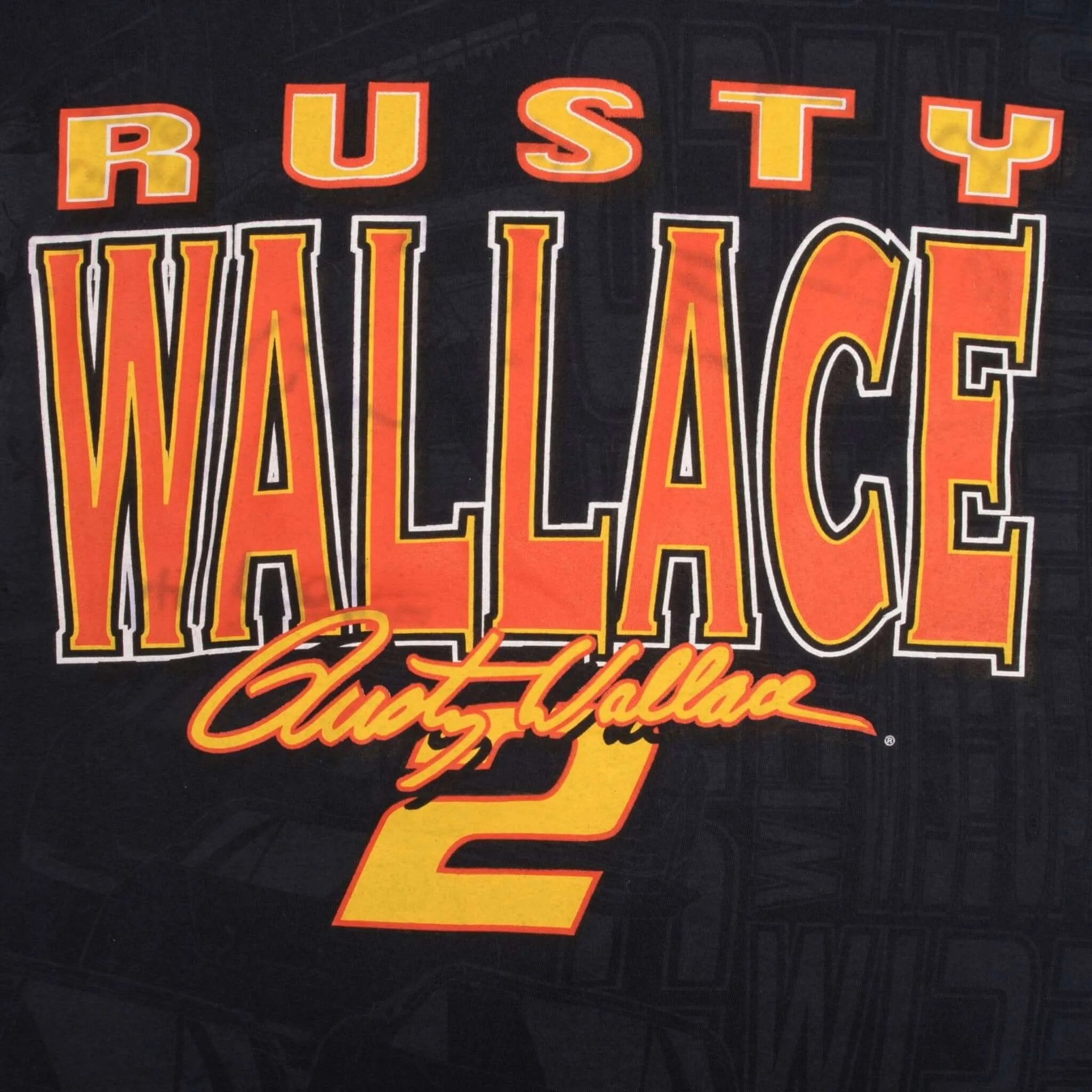 VINTAGE NASCAR ALL OVER PRINT RUSTY WALLACE 1990S TEE SHIRT LARGE
