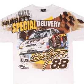 VINTAGE NASCAR DALE JARRET UPS ALL OVER PRINT EARLY 2000S TEE SHIRT SIZE LARGE