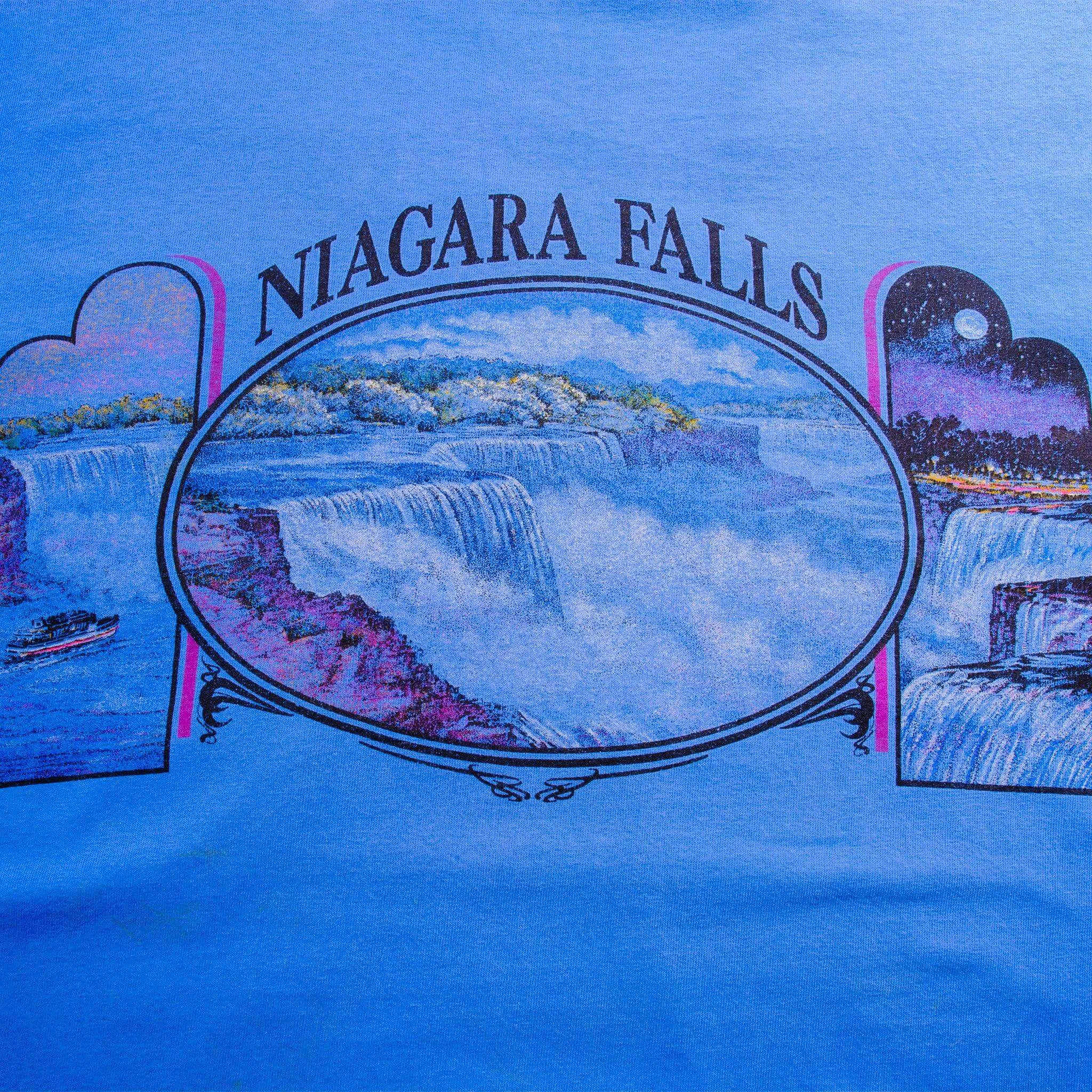VINTAGE NIAGARA FALLS ALL OVER PRINT SOUVENIR TEE SHIRT 1992 SIZE XL